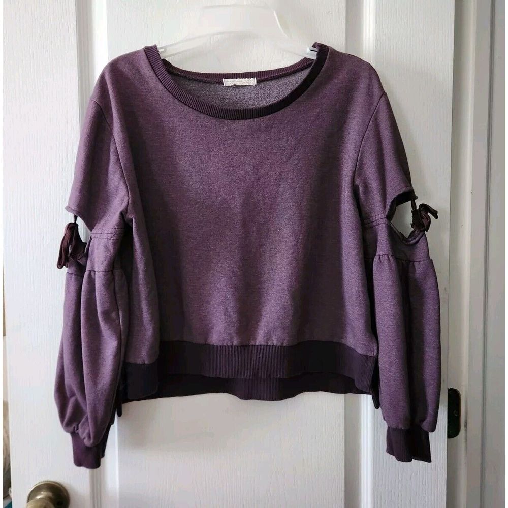 Don't ask Why Womens Croppe Top Pullover Made In Italy Round Neck Long Sleeve S